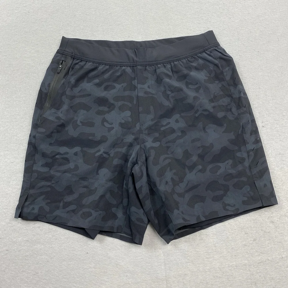 Ten Thousand Shorts Mens Medium Black Camo Interval Short Lined 7 Inseam Gym